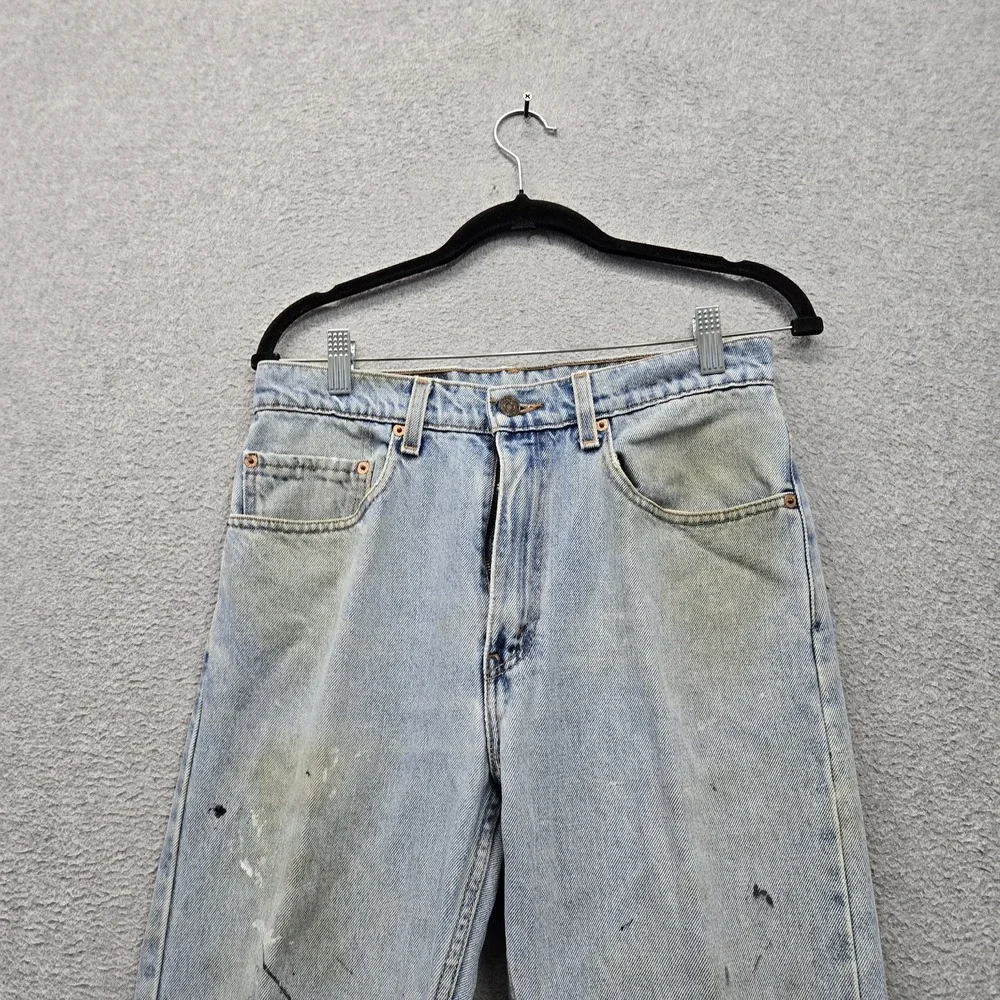 VINTAGE Levi's 505 Men Jeans 31X32 Light Blue Denim Regular Straight READ